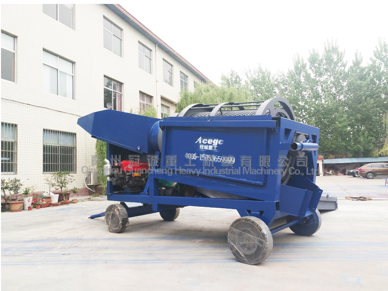 gold separating trommel screen car