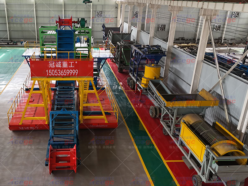 Fixed bucket chain gold mining plant