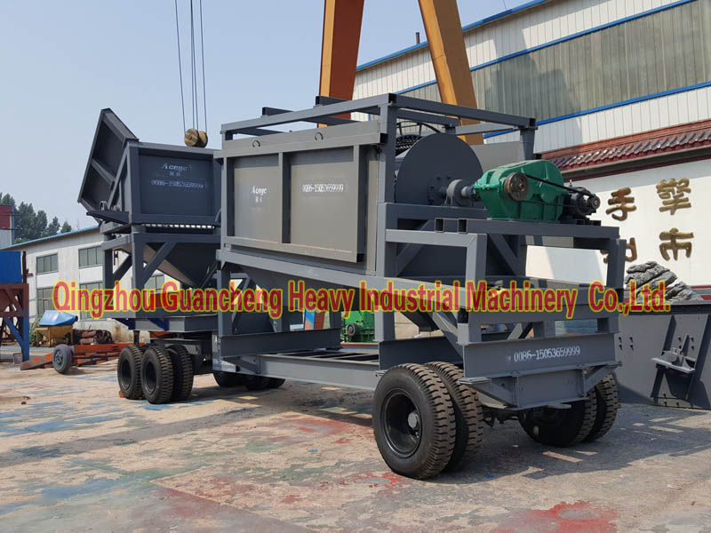 Mobile gold trommel washing plant